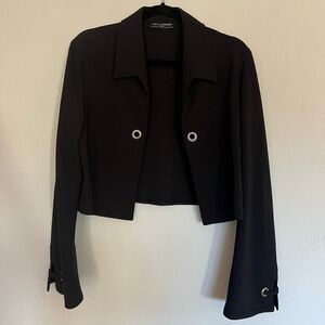 Black Cropped Blouse Top